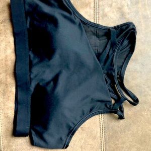 Nike sports bra with very cool cutouts, mesh, etc.